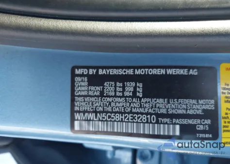 2017 Mini Clubman Cooper из США, поврежденный, VIN WMWLN5C58H2E32810